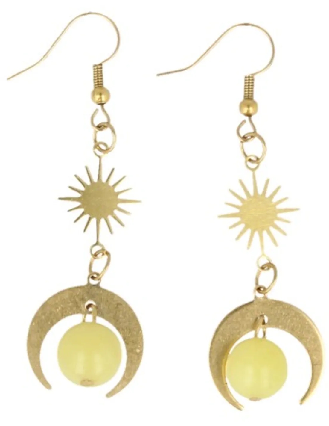 Jade olijf oorbellen Star&Moon bol