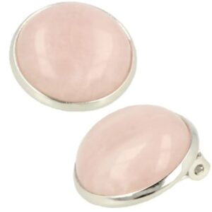 Roze kwarts oorclips 18 mm