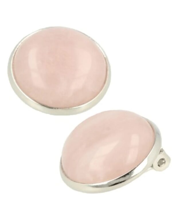 Roze kwarts oorclips 18 mm