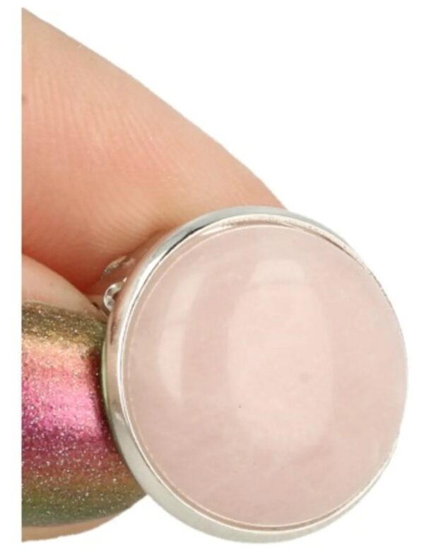 Roze kwarts oorclips 18 mm - Image 3