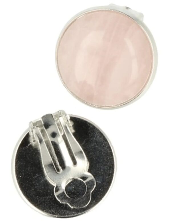 Roze kwarts oorclips 18 mm - Image 5