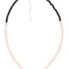 Edelsteen ketting Roze kwarts met zwart