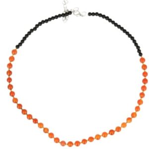 Carneool edelsteen ketting met zwart