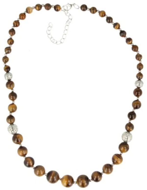 Tijgeroog edelsteen ketting 6-12 mm