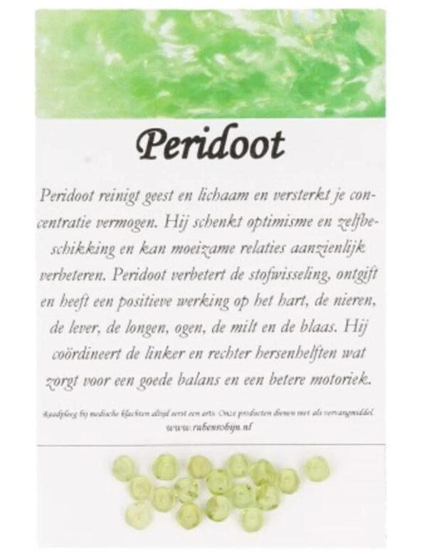 Peridoot kralen 5 mm plakjes - 17 st. - Image 5