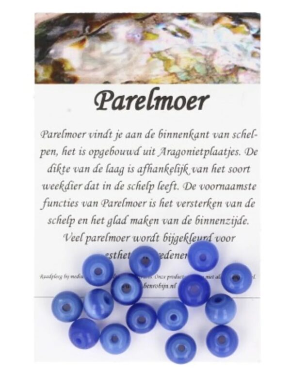 Kralen Parelmoer 7 mm blauw - 15 st. (bijgekleurd) - Image 5