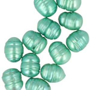 Kralen Parel 10 mm groen - 12 st. (bijgekleurd)