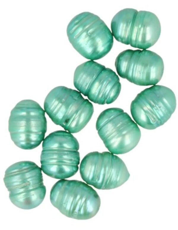 Kralen Parel 10 mm groen - 12 st. (bijgekleurd)