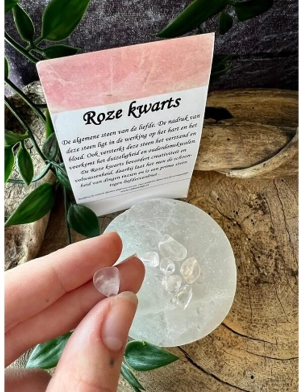 Roze kwarts kralen druppel - 7 st. - Image 2