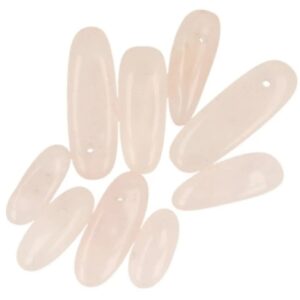 Roze kwarts kralen longdrop- 9 st.
