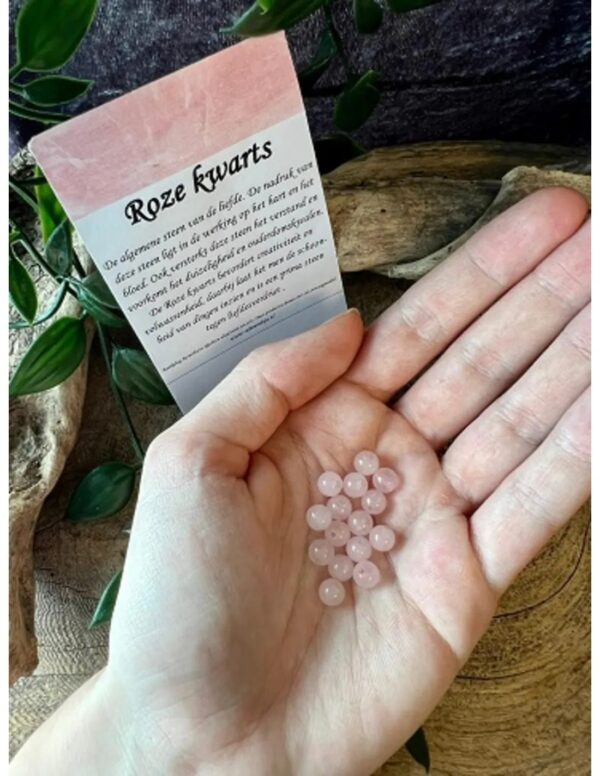 Roze kwarts kralen 6 mm - 15 st. - Image 2