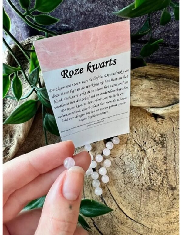 Roze kwarts kralen 6 mm - 15 st. - Image 4