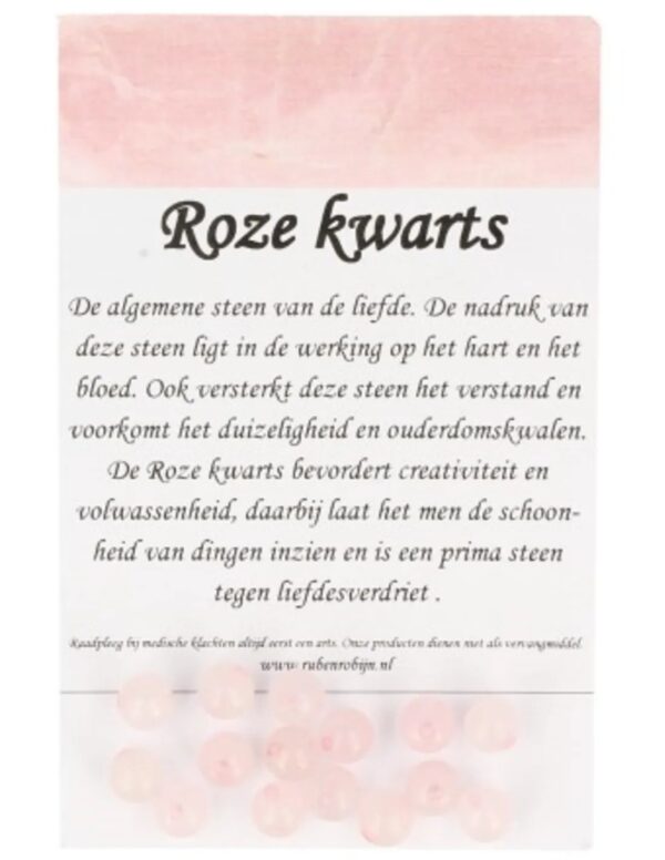Roze kwarts kralen 6 mm - 15 st. - Image 5