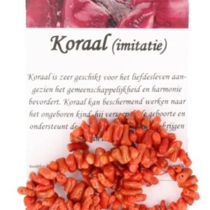 Koraal kralen streng split rood (imitatie)