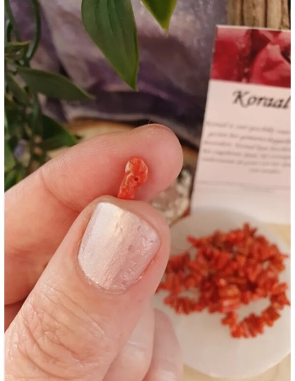 Koraal kralen streng split rood (imitatie) - Image 2