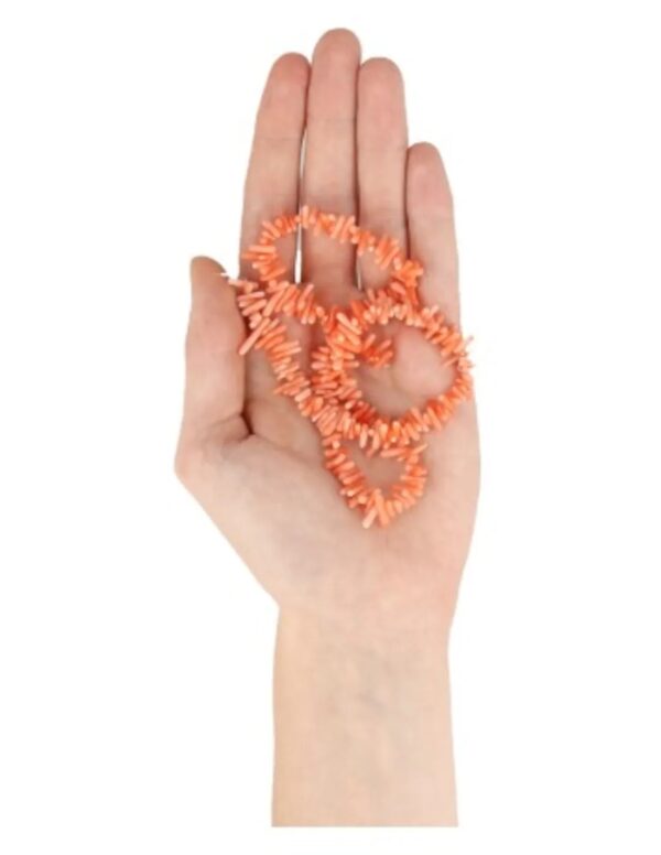 Koraal split oranje kralen streng (imitatie) - Image 3