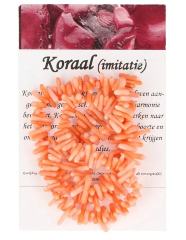 Koraal split oranje kralen streng (imitatie) - Image 5