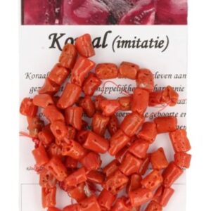 Koraal grote split kralen streng (imitatie)