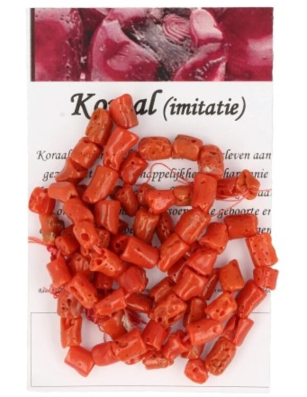 Koraal grote split kralen streng (imitatie)