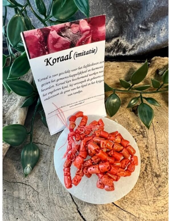 Koraal grote split kralen streng (imitatie) - Image 2