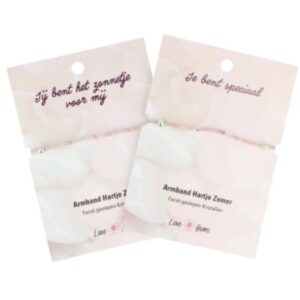 Aardbeienkwarts hartje zomer armband - Love Gems
