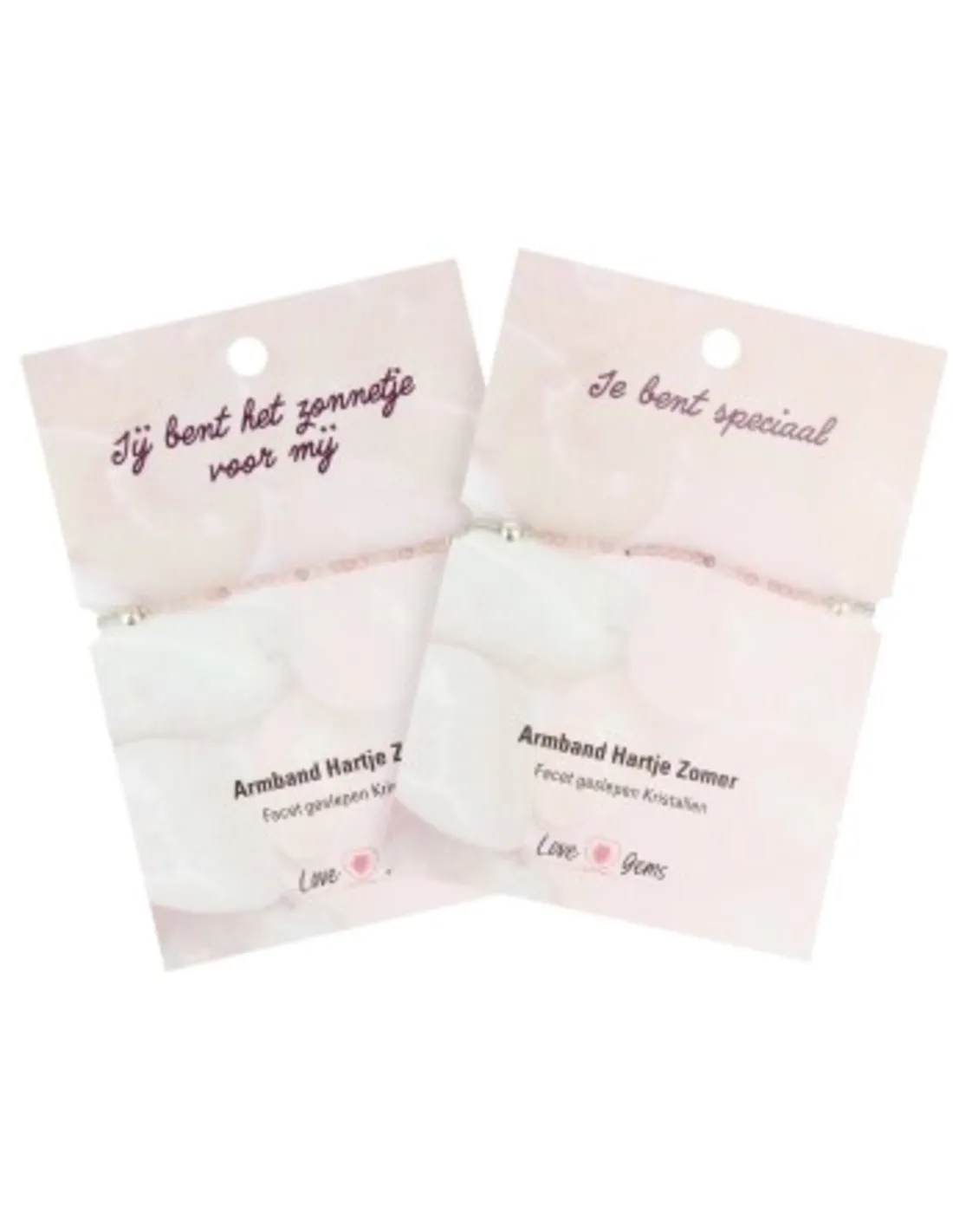 Aardbeienkwarts hartje zomer armband - Love Gems