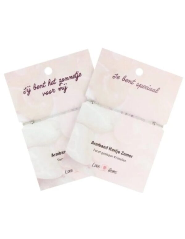 Fluoriet regenboog hartje zomer armband - Love Gems