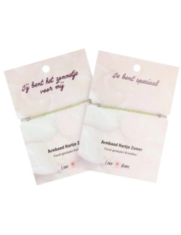Peridoot hartje zomer armband - Love Gems