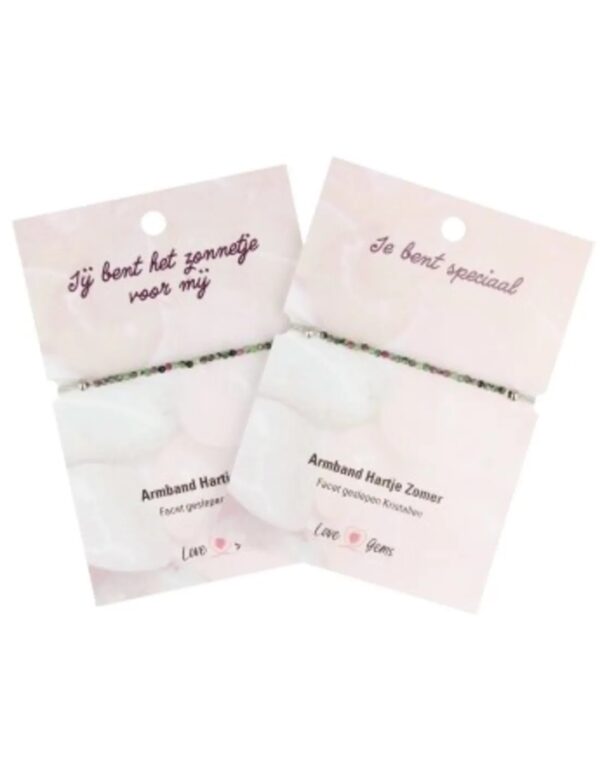 Robijn in Zoisiet hartje zomer armband - Love Gems
