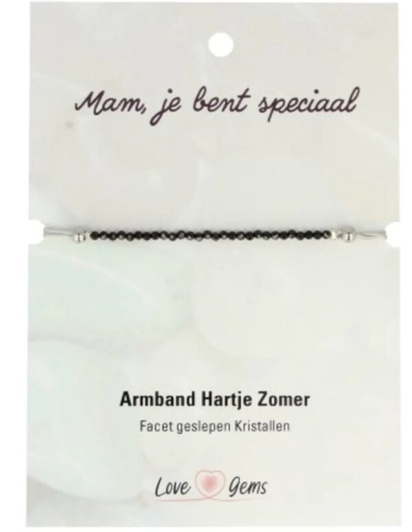 Toermalijn zwart armband Hartje zomer - Love Gems