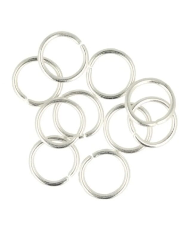 Buigring 10x1 mm, zilverkleur, 10 stuks