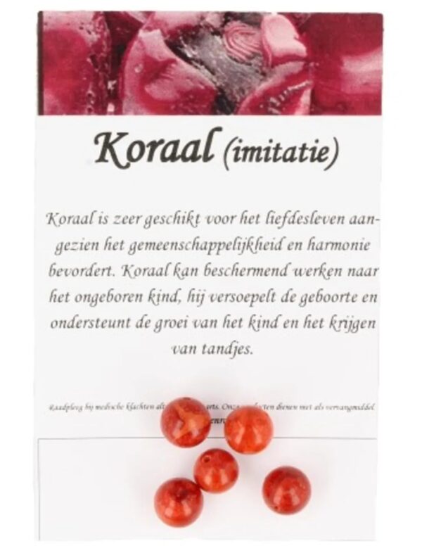Koraal kralen 9 mm - 5 st. (imitatie)