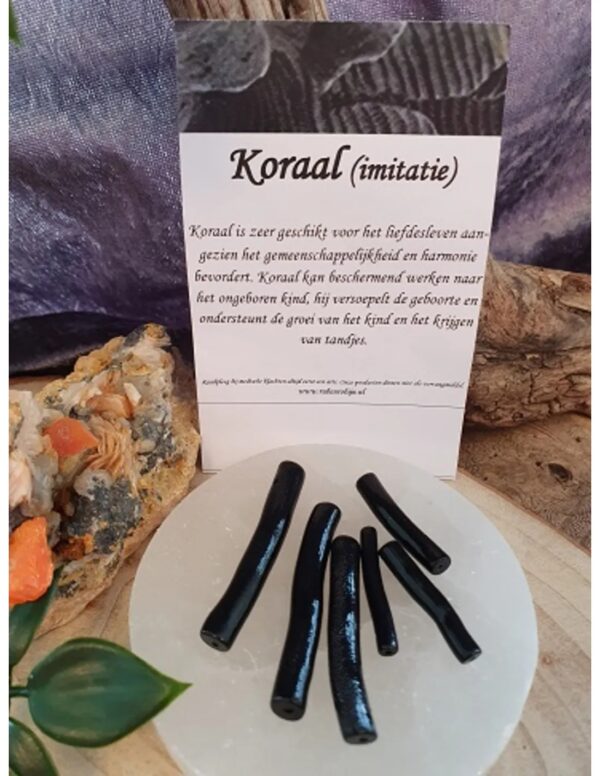Koraal kralen zwart staafje - 6 st. (imitatie) - Image 4