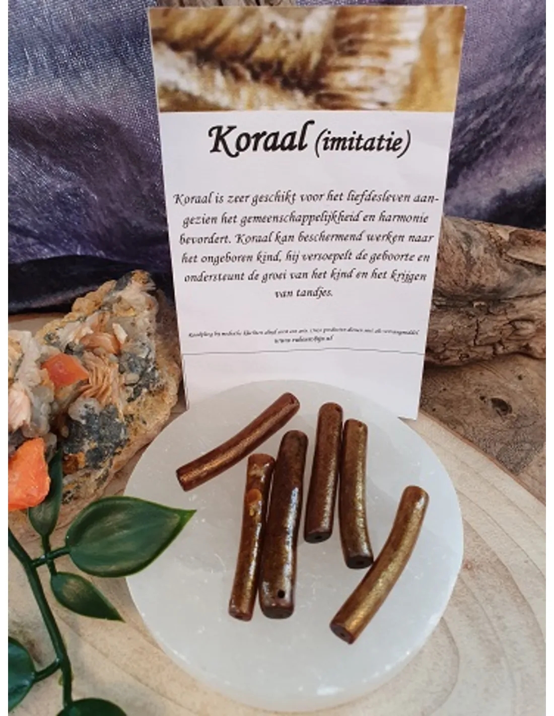 Koraal kralen goud staafje - 6 st. (imitatie) - Image 4