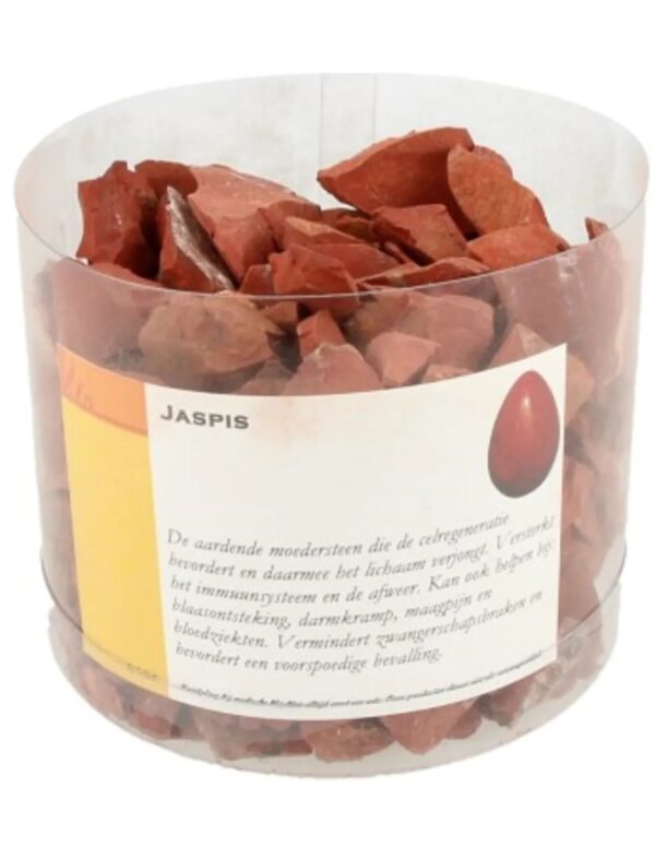 Jaspis rood decostenen ruw in koker