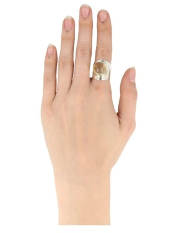 Citrien ring zilver rond brede band - 18,5 - Image 3