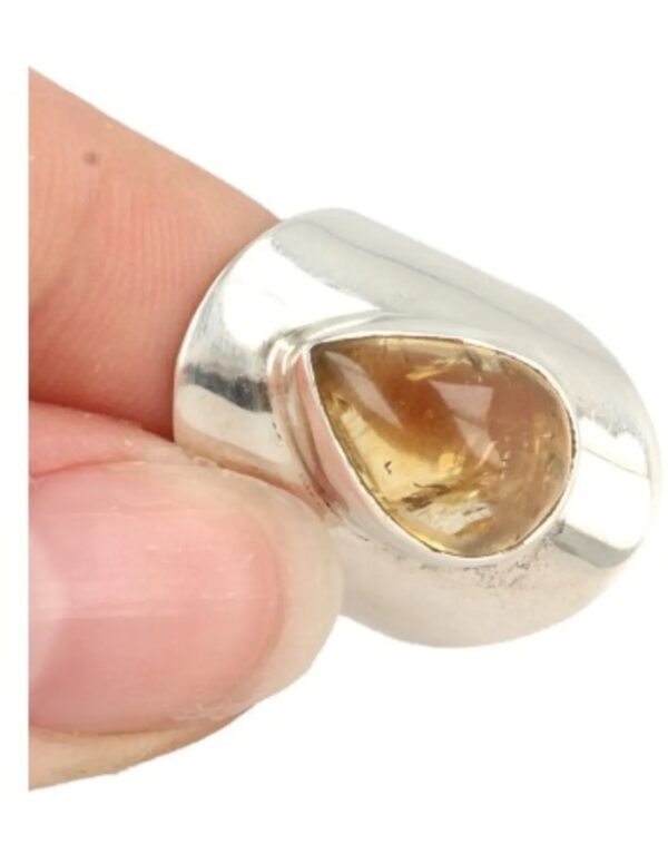 Citrien ring zilver druppel brede band 2 - 15,5 - Image 5