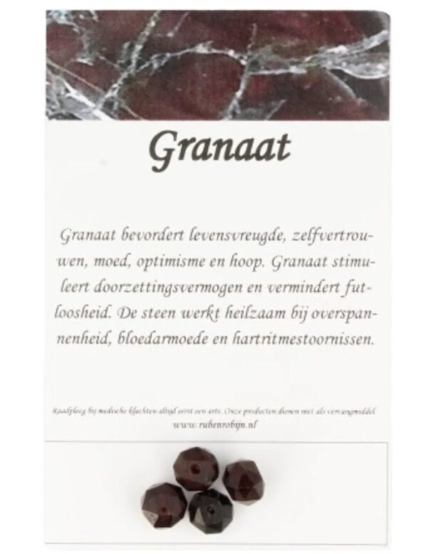 Granaat kralen facet 9mm - 4 st. - Image 5
