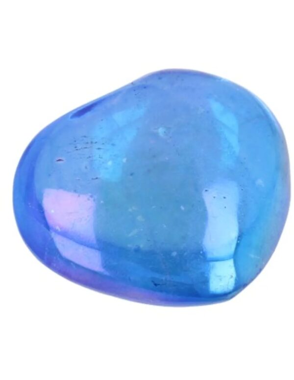 Aqua Aura edelsteen hart 40 mm donker (gecoat) - Image 5