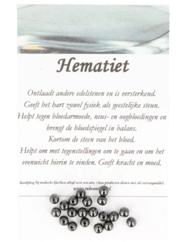 Kralen Hematiet 4mm - 20 st. - Image 5