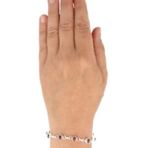Robijn armband zilver ovaal