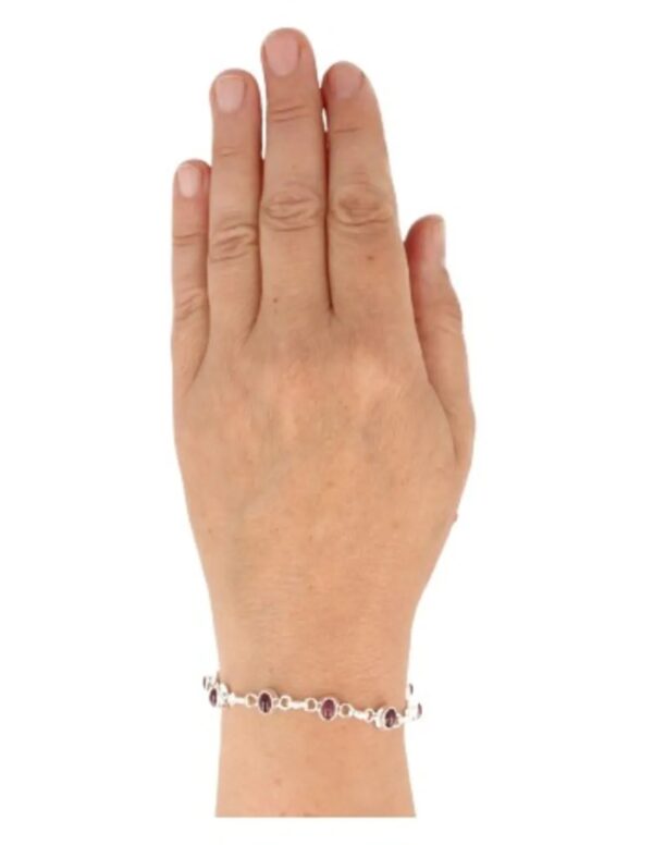 Robijn armband zilver ovaal