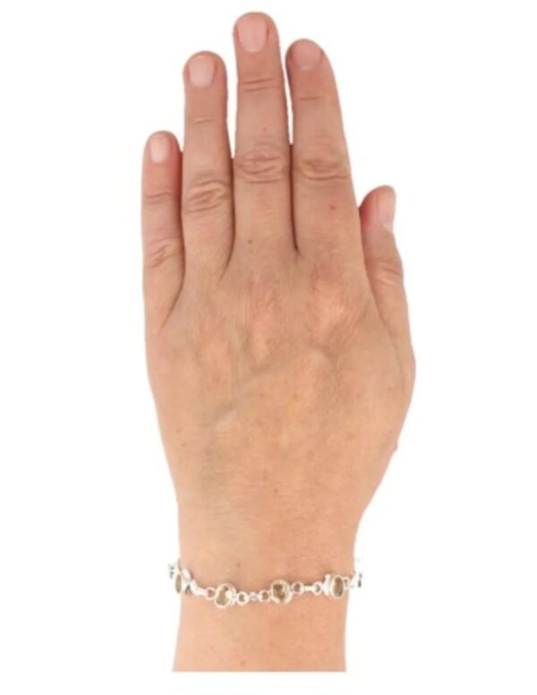 Citrien armband facet zilver ovaal