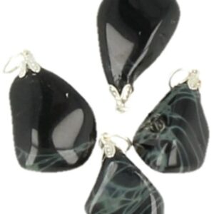 Edelsteenhanger Obsidiaan spinnenweb