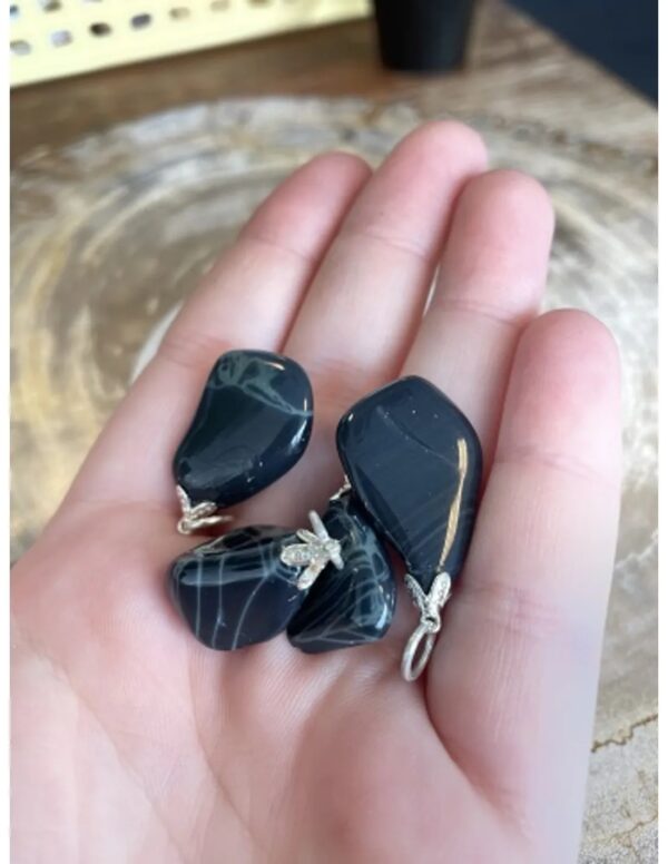 Edelsteenhanger Obsidiaan spinnenweb - Image 4