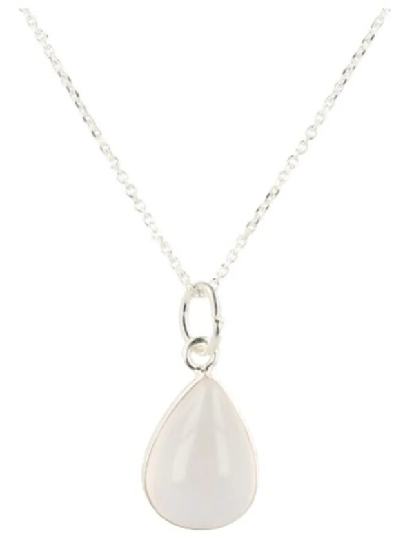 Roze kwarts druppel sieraden set zilver - Image 3