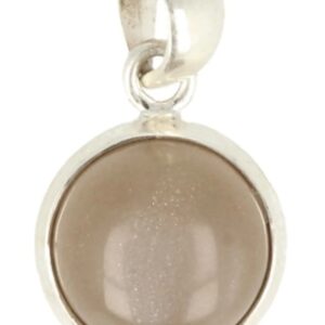 Maansteen grijs hanger zilver rond