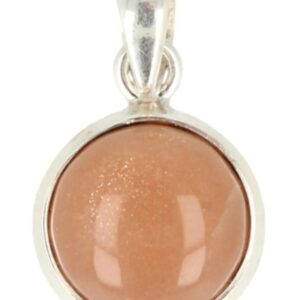 Maansteen oranje hanger zilver rond