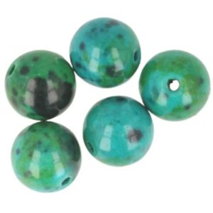 Kralen Chrysokolla 10 mm (bijgekleurd) - 5 st.