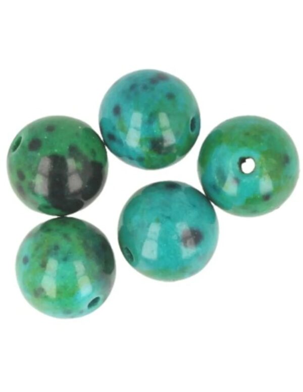 Kralen Chrysokolla 10 mm (bijgekleurd) - 5 st.
